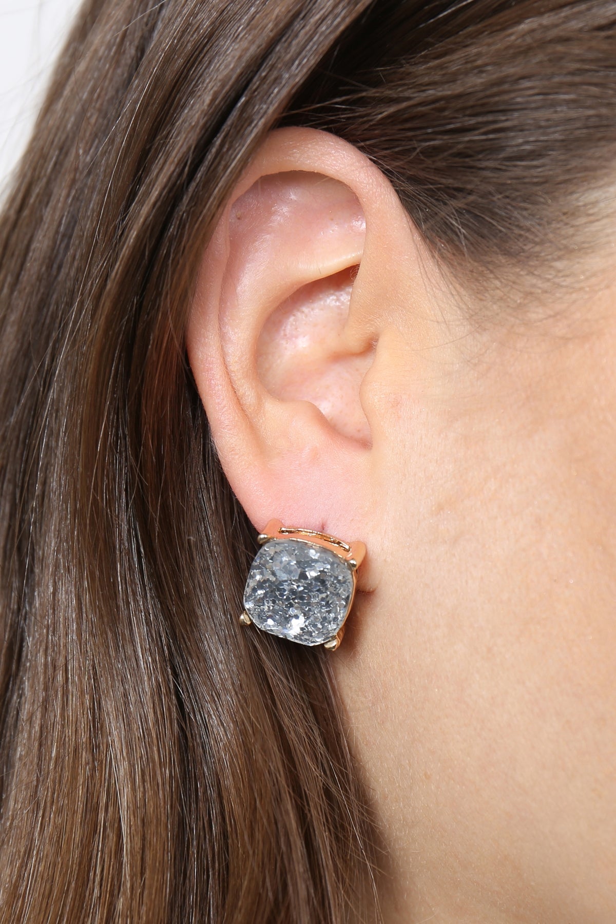 glitter epoxy stud earrings