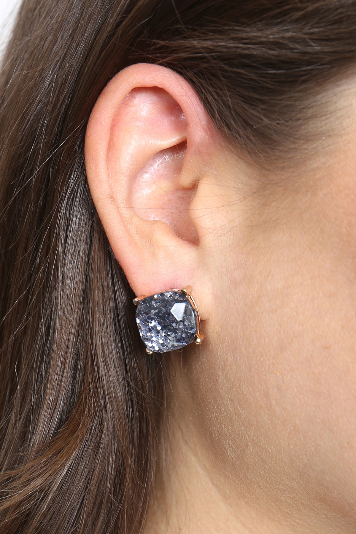 glitter epoxy stud earrings